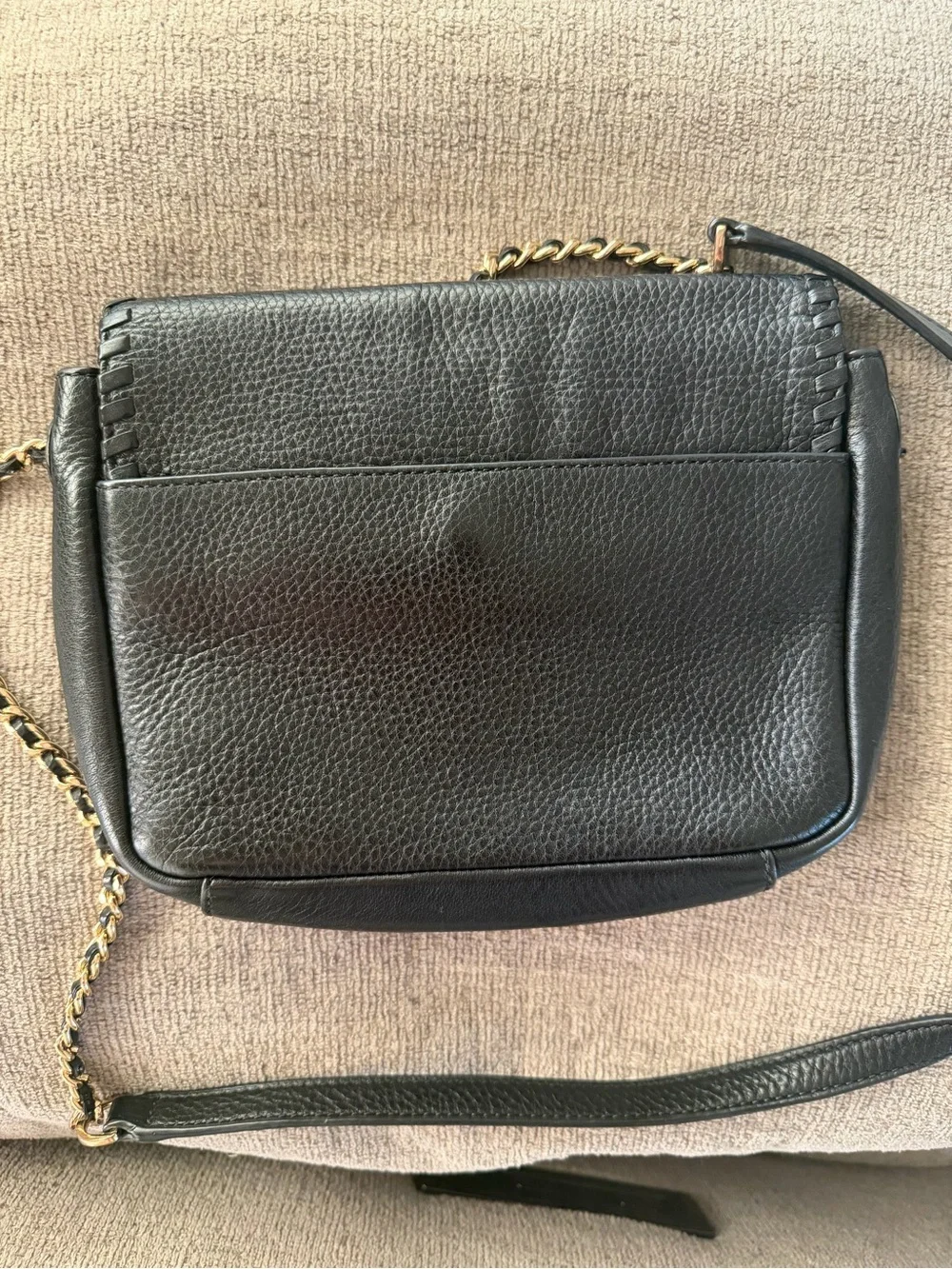 Tory Burch Marion Mini Black Soft Pebbled Leather Crossbody